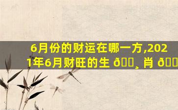 6月份的财运在哪一方,2021年6月财旺的生 🌸 肖 🐴